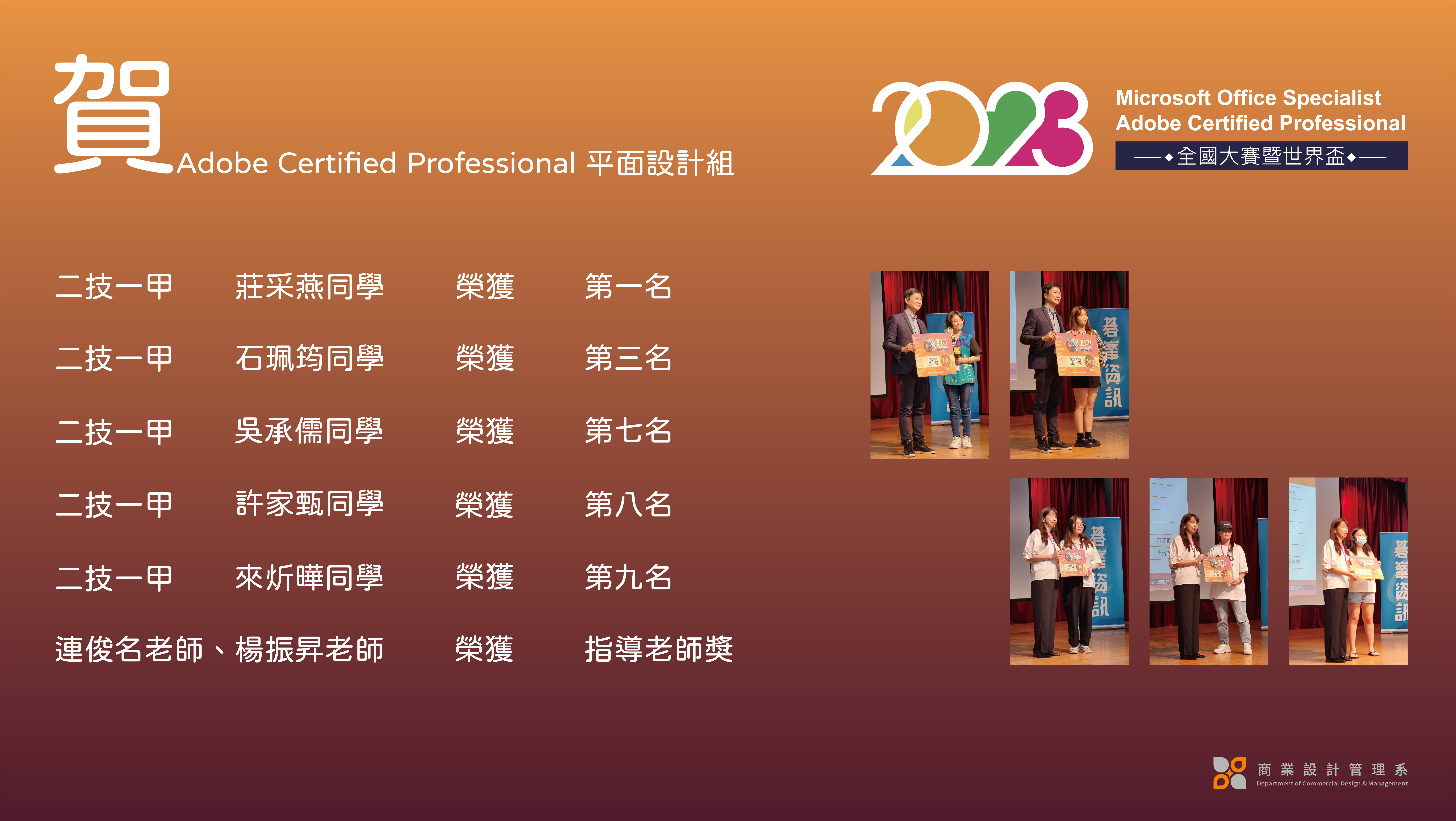 2023.06.10 MOS/ACP全國大賽 Adobe Certified Professional 平面設計組