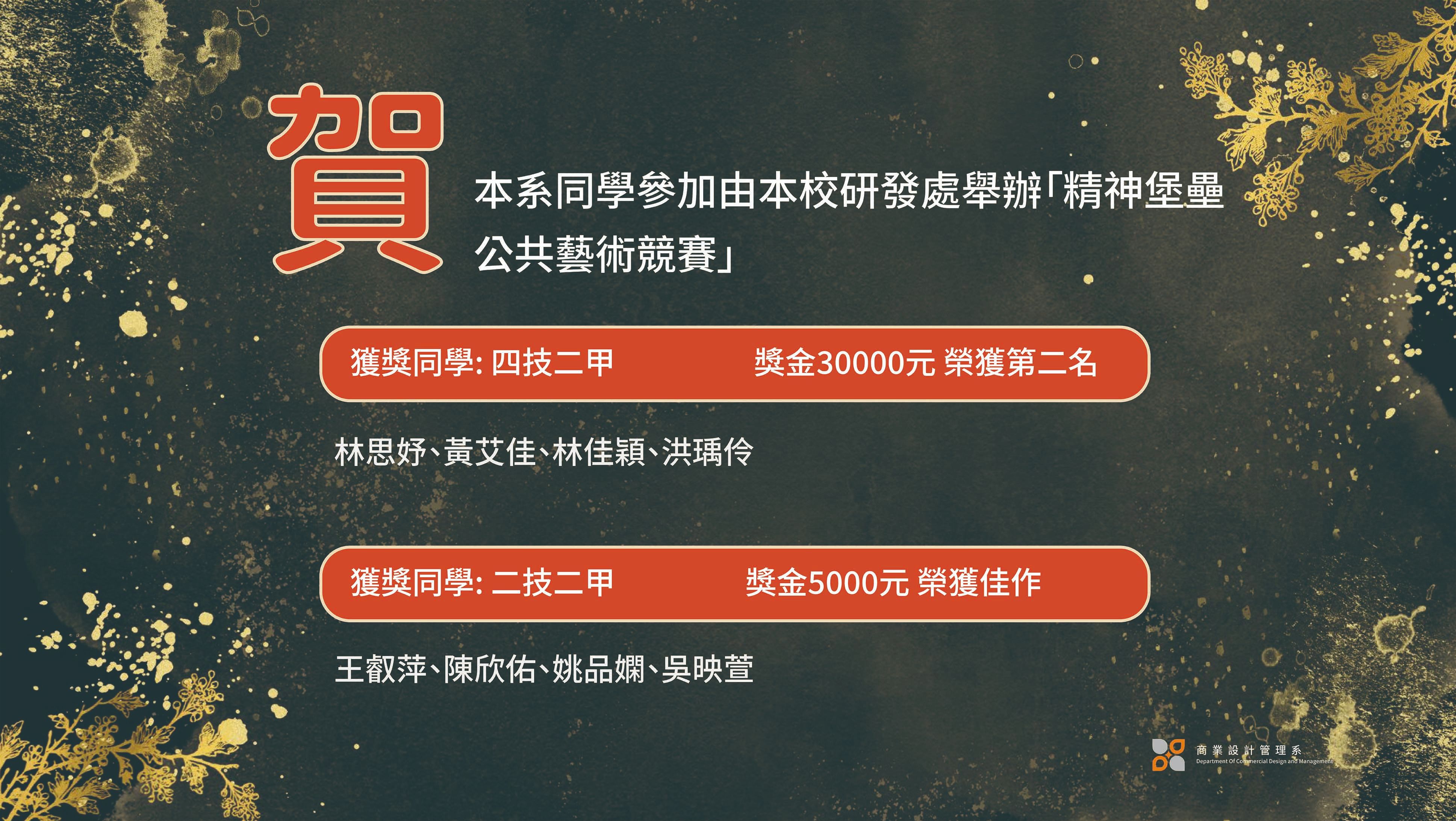 連結到【賀】本系同學參加由本校研發處舉辦「精神堡壘公共藝術競賽」